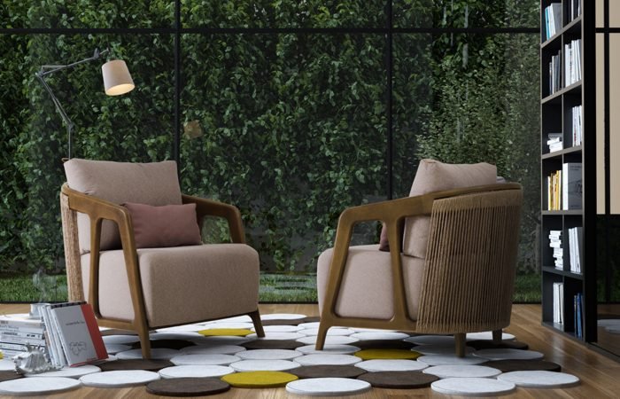 Da Móveis James, poltrona Serena do designer Bruno Faucz