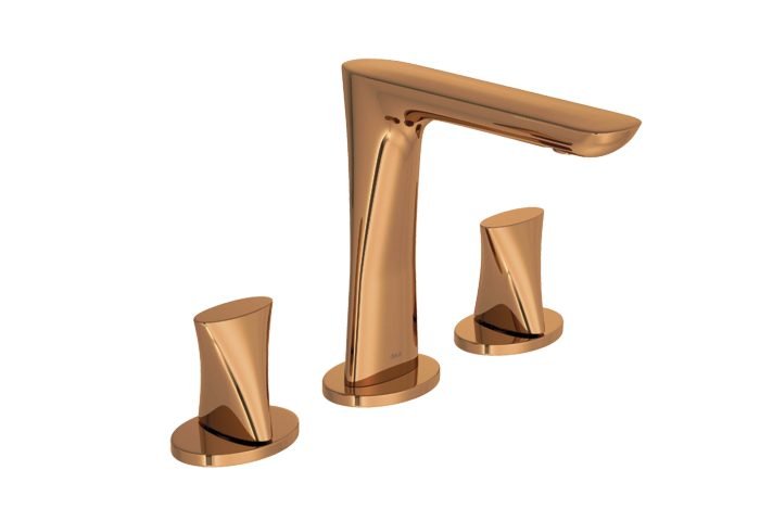 Misturador Mesa para Lavatório da Linha de metais DK, da Deca, acabamento Red Gold, com acionamento de ¼ de volta.