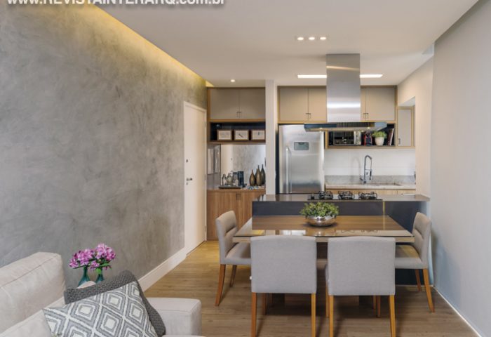 A arquitetura de interiores deste apartamento de 67 m² traz cores neutras na base e elementos despojados - Revista InterArq | Arquitetura, Decoração, Design, Paisagismo e Lifestyle