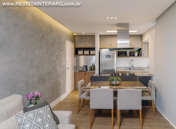 A arquitetura de interiores deste apartamento de 67 m² traz cores neutras na base e elementos despojados - Revista InterArq | Arquitetura, Decoração, Design, Paisagismo e Lifestyle