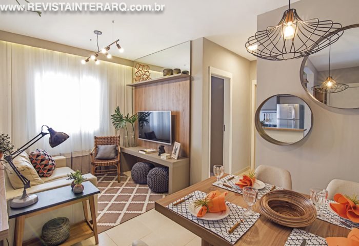 Neste apartamento de apenas 50 m², a proposta foi otimizar ao máximo os espaços - Revista InterArq | Arquitetura, Decoração, Design, Paisagismo e Lifestyle