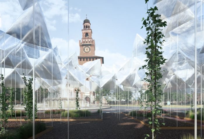 Piuarch – O objetivo do agrAir by Piuarch é utilizar o passado para definir o futuro. Traduzindo os valores dos espaços de amanhã – leveza, brilho, economia de recursos. O espaço equilibra terra e ar. Incluída no evento Inhabits pelo Design Diffusion World e patrocinada por Laterlite e Platek. A instalação está localizada na Piazza Catello, aberta aos visitantes de 17 a 22 de abril.