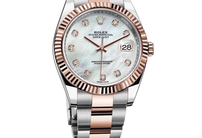Relógio Rolex Datejust Oyster, 41 mm, em aço Oystersteel e ouro Everose.