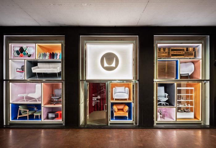 Várias marcas levaram suas criações para fora do salão transformando a cidade em uma vitrine de arte e design. Foto do espaço da Herman Miller