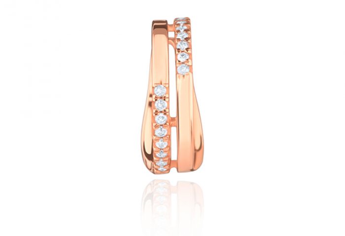 Da Monte Carlo, brinco em ouro rosé 18K com diamante