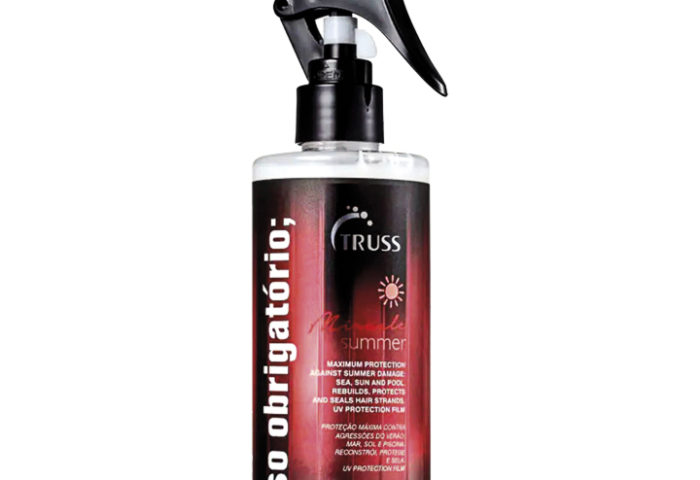  Da Truss, o Miracle Summer Uso Obrigátorio é um tratamento reconstrutor para todos os tipos de cabelo expostos ao mar, sol e piscina, que protege e recupera os fi os das agressões do verão