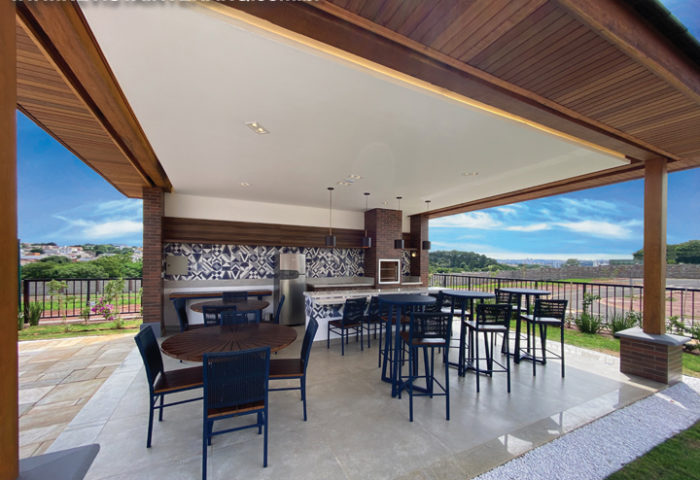 Com muito bom gosto e criatividade, foi desenvolvido um espaço agradável e moderno para a área social deste condomínio residencial - Revista InterArq | Arquitetura, Decoração, Design, Paisagismo e Lifestyle