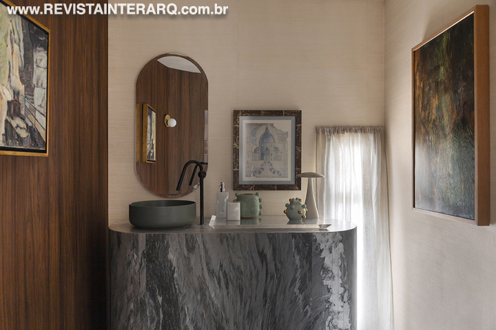 Lavabo do Home Office – Fabiana Dib - Revista InterArq | Arquitetura, Decoração, Design, Paisagismo e Lifestyle