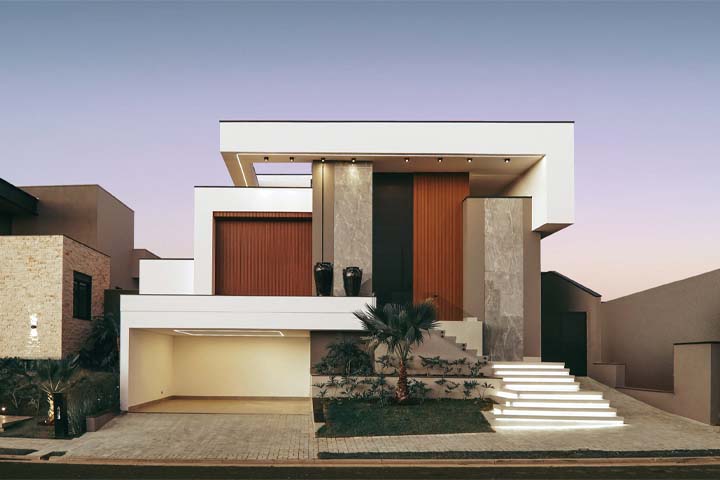 Formas e volumes se uniram na elaboração desse projeto contemporâneo - Revista InterArq | Arquitetura, Decoração, Design, Paisagismo e Lifestyle