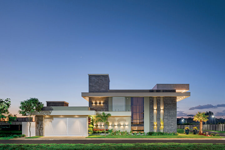 Esta residência foi concebida com uma fachada marcante e elegante - Revista InterArq | Arquitetura, Decoração, Design, Paisagismo e Lifestyle